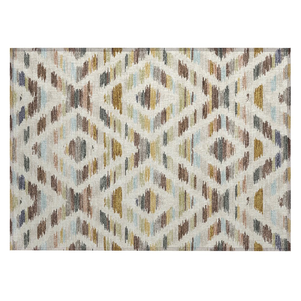 Machine Washable Indoor/Outdoor Chantille ACN2453 Brown 1'8" x 2'6" Rug. Picture 1