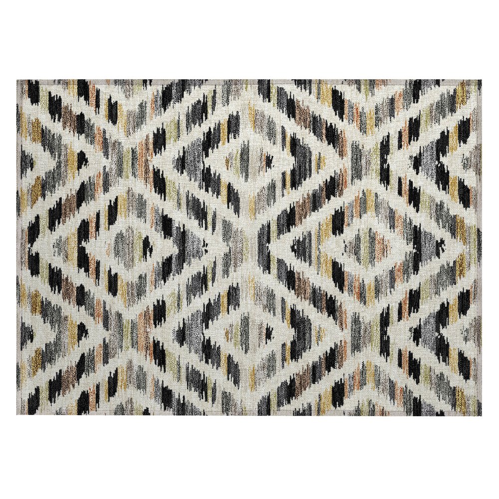 Machine Washable Indoor/Outdoor Chantille ACN2453 Black 1'8" x 2'6" Rug. Picture 1