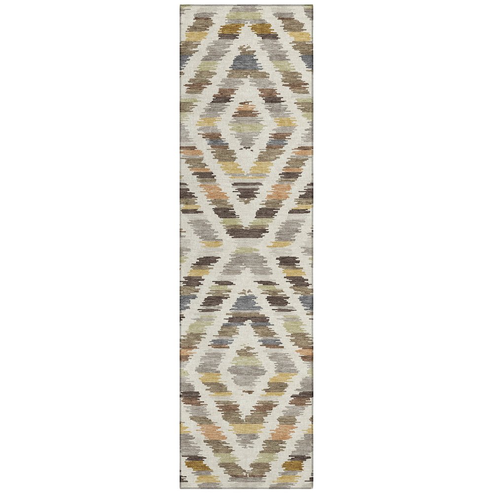 Machine Washable Indoor/Outdoor Chantille ACN2453 Brown 2'3" x 7'6" Runner Rug. Picture 1