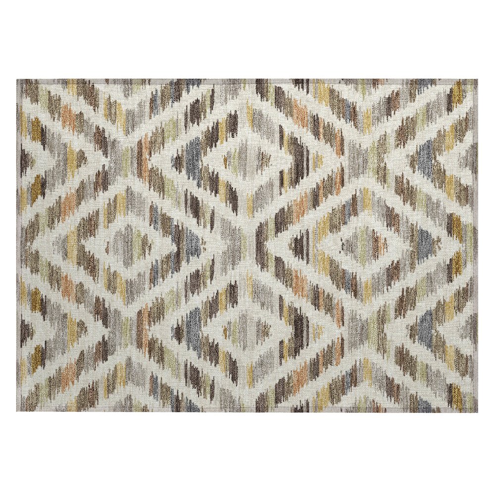 Machine Washable Indoor/Outdoor Chantille ACN2453 Brown 1'8" x 2'6" Rug. Picture 1
