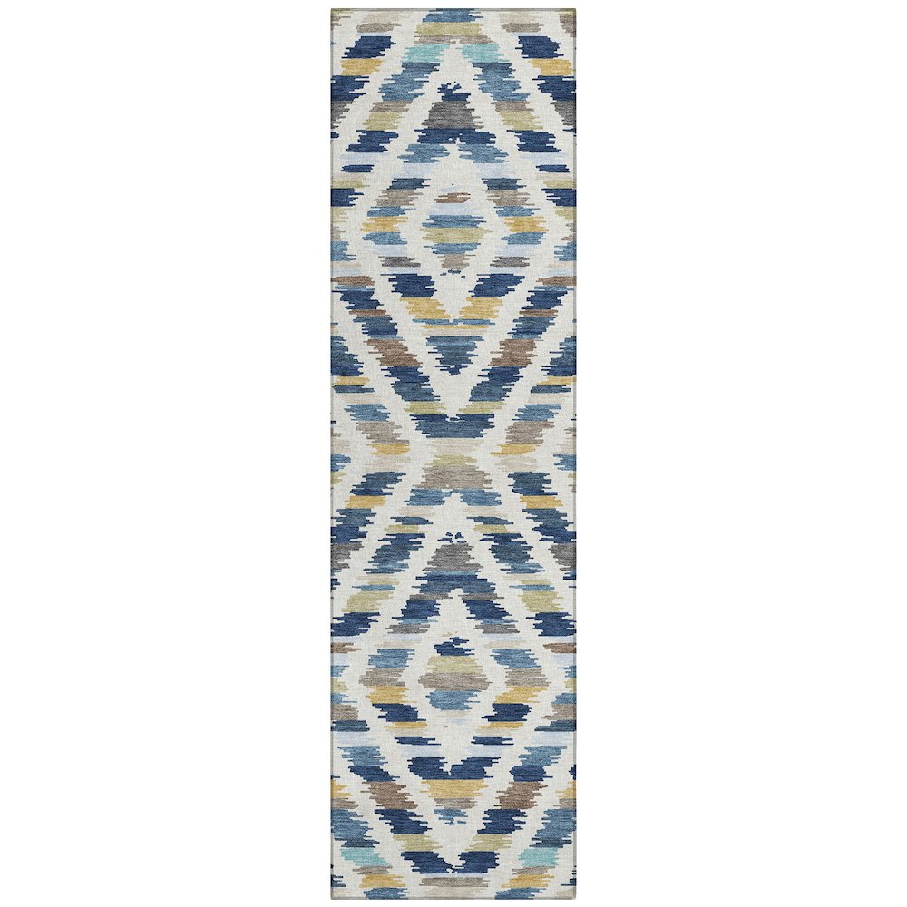 Machine Washable Indoor/Outdoor Chantille ACN2453 Blue 2'3" x 7'6" Runner Rug. Picture 1