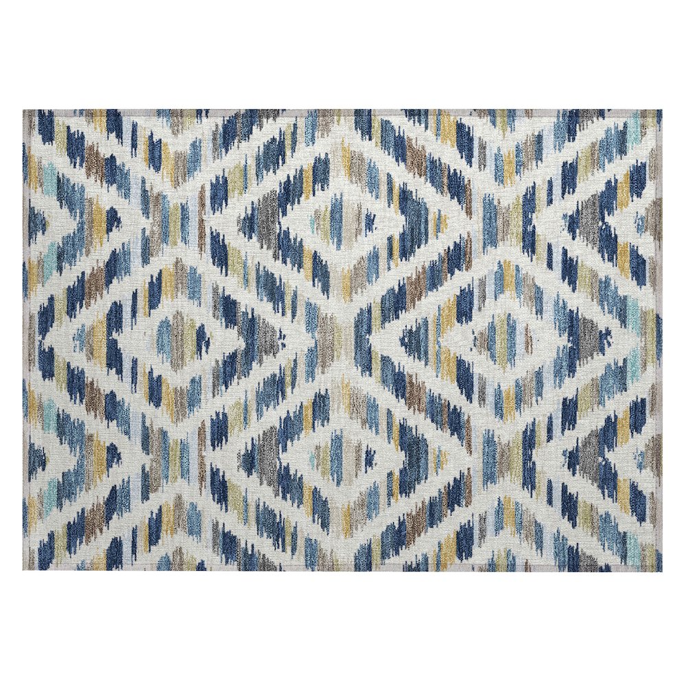 Machine Washable Indoor/Outdoor Chantille ACN2453 Blue 1'8" x 2'6" Rug. Picture 1