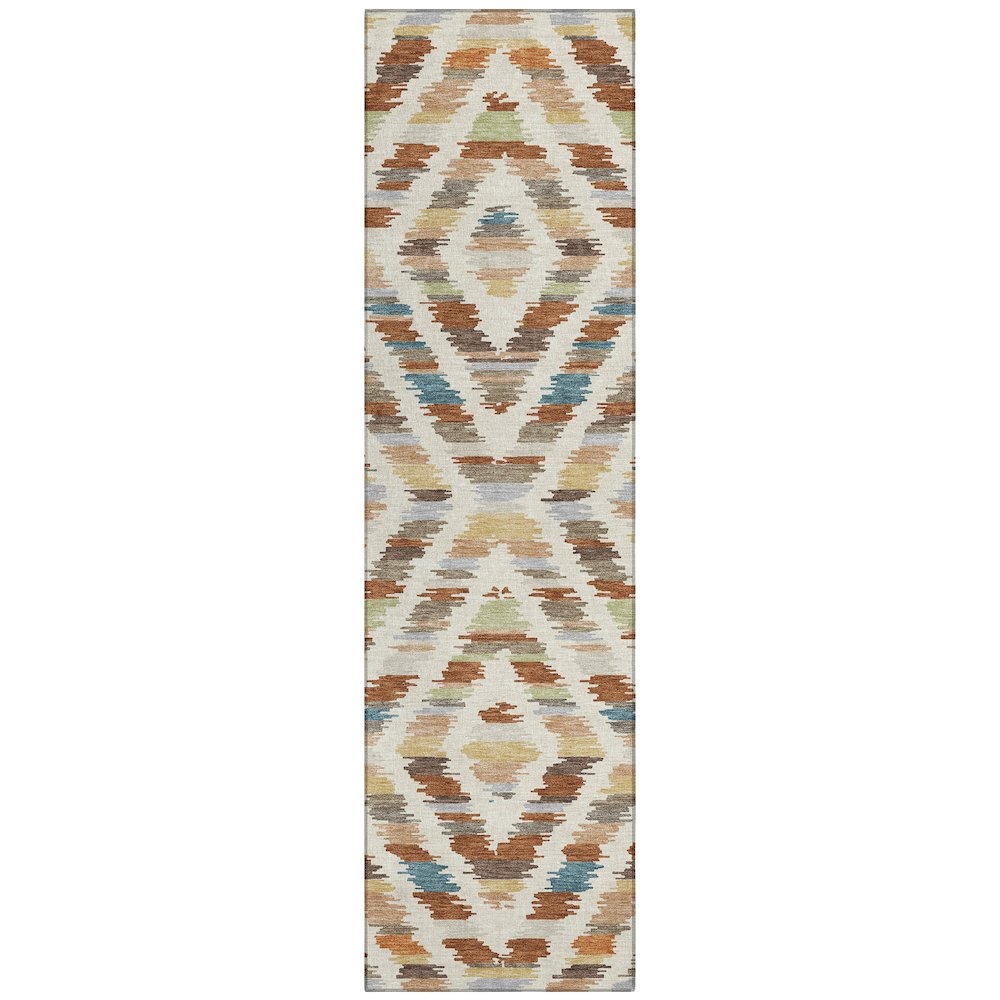 Machine Washable Indoor/Outdoor Chantille ACN2453 Orange 2'3" x 7'6" Runner Rug. Picture 1
