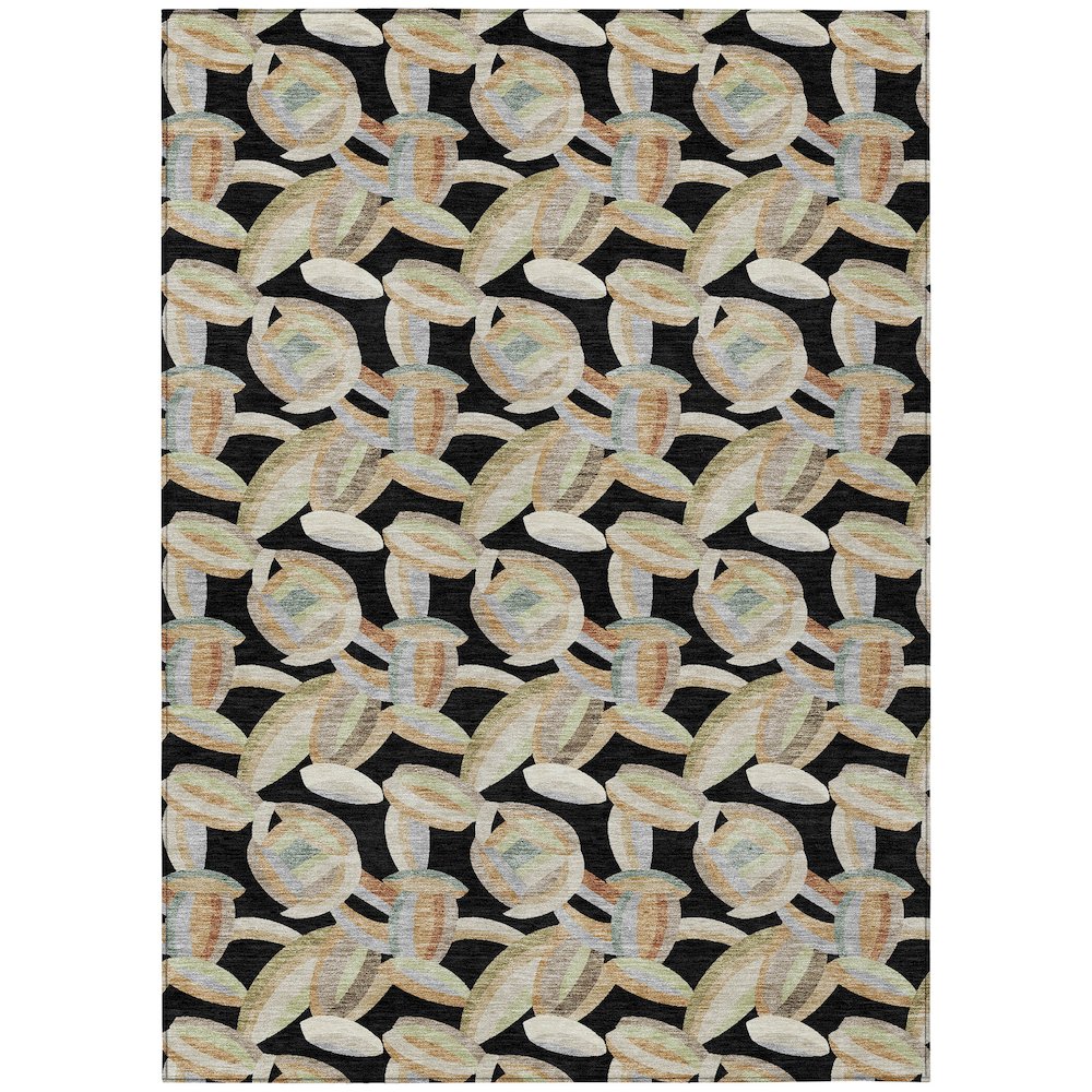 Machine Washable Indoor/Outdoor Chantille ACN2454 Black 2'6" x 3'10" Rug. Picture 1