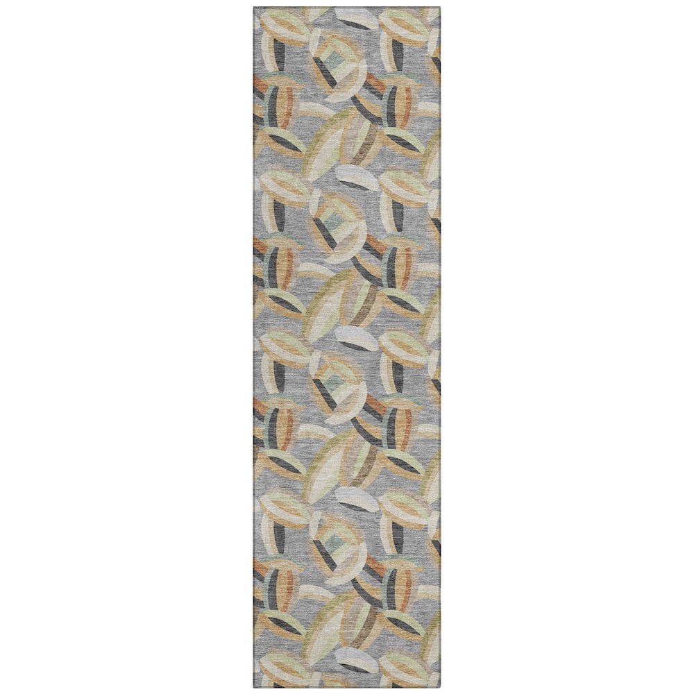 Machine Washable Indoor/Outdoor Chantille ACN2454 Gray 2'3" x 7'6" Runner Rug. Picture 1