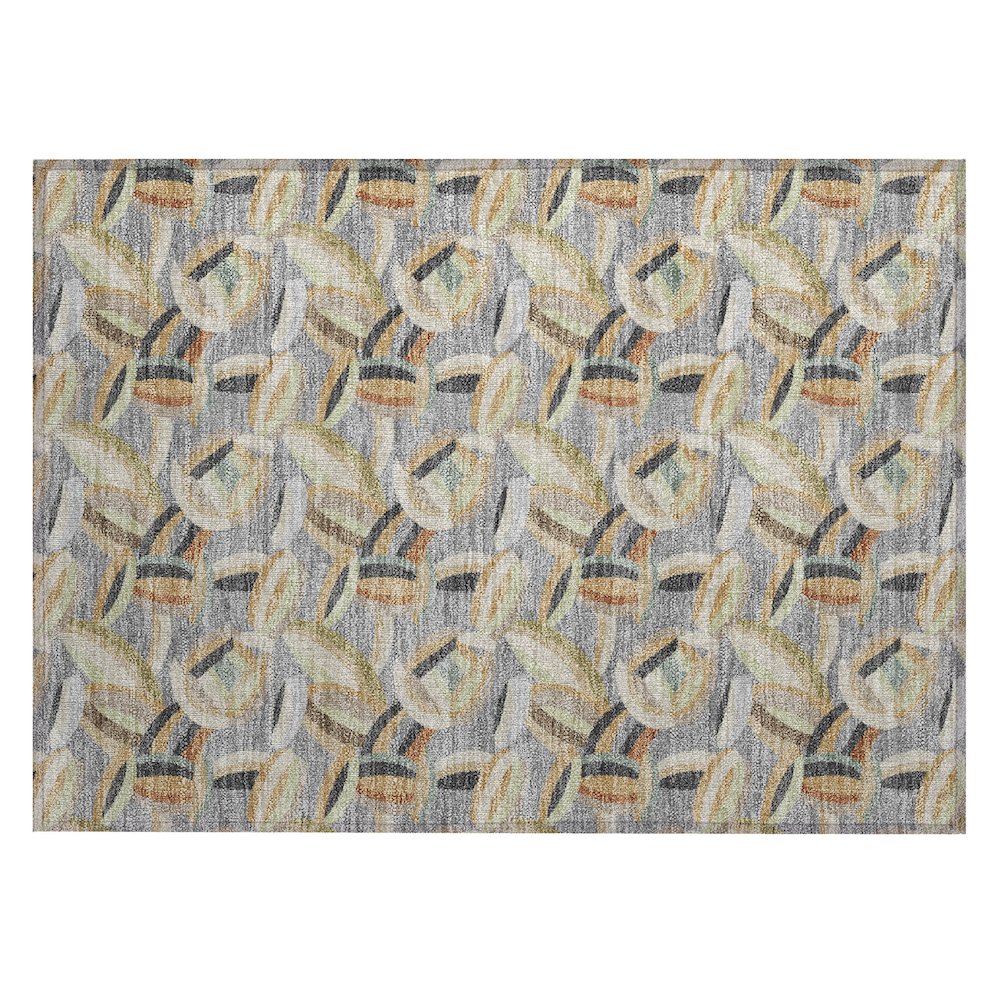 Machine Washable Indoor/Outdoor Chantille ACN2454 Gray 1'8" x 2'6" Rug. Picture 1