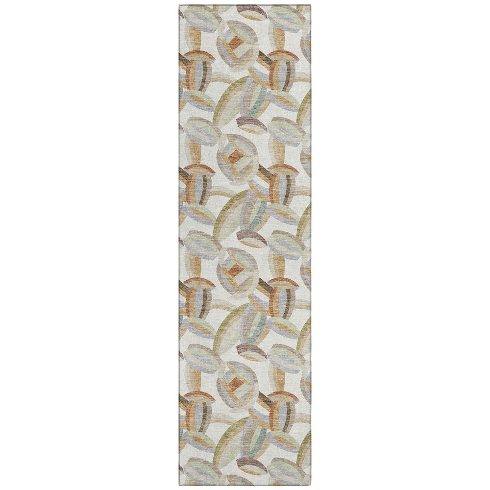 Machine Washable Indoor/Outdoor Chantille ACN2454 Ivory 2'3" x 7'6" Runner Rug. Picture 1