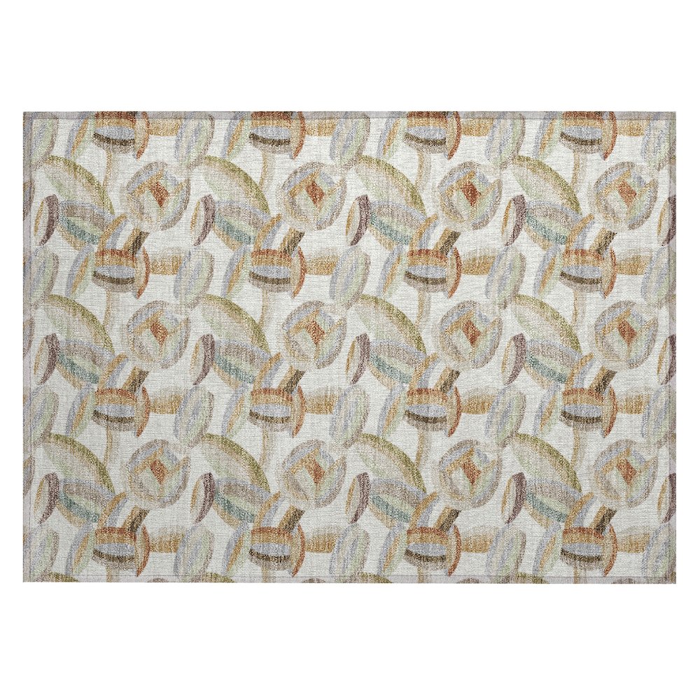 Machine Washable Indoor/Outdoor Chantille ACN2454 Ivory 1'8" x 2'6" Rug. Picture 1
