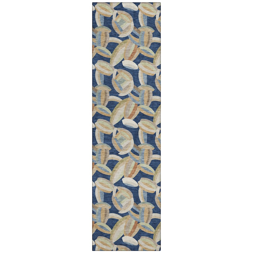 Machine Washable Indoor/Outdoor Chantille ACN2454 Blue 2'3" x 7'6" Runner Rug. Picture 1