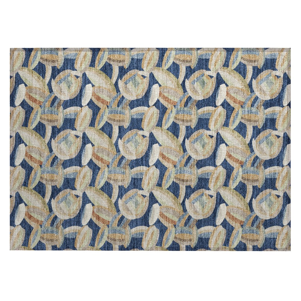 Machine Washable Indoor/Outdoor Chantille ACN2454 Blue 1'8" x 2'6" Rug. Picture 1