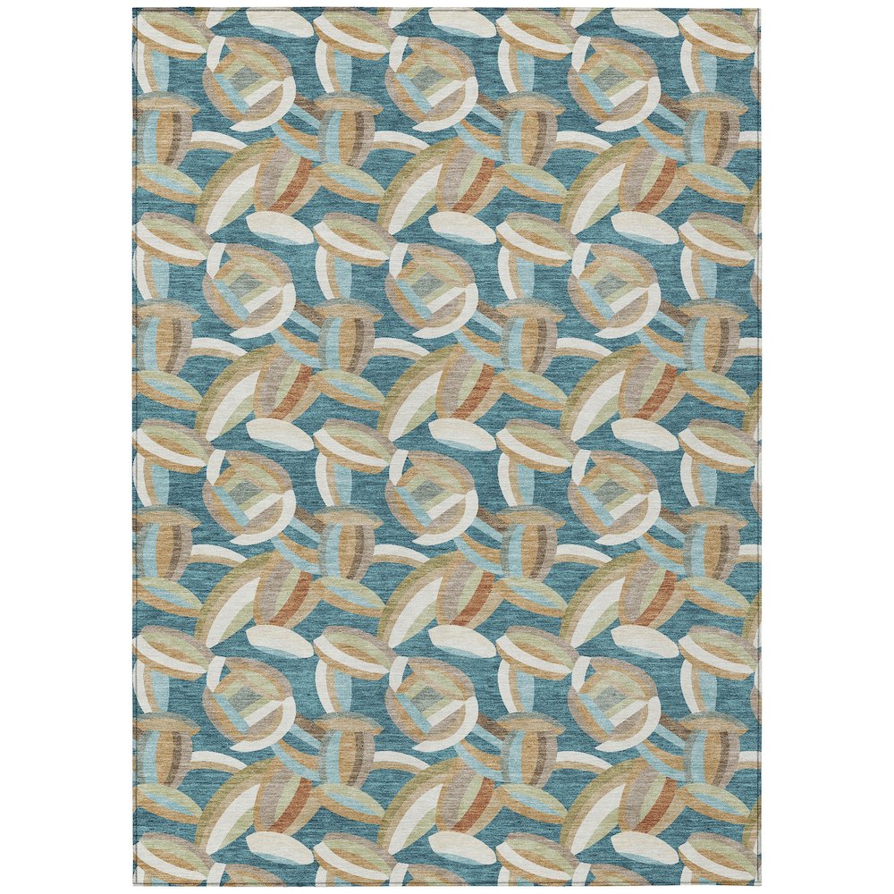 Machine Washable Indoor/Outdoor Chantille ACN2454 Teal 2'6" x 3'10" Rug. Picture 1