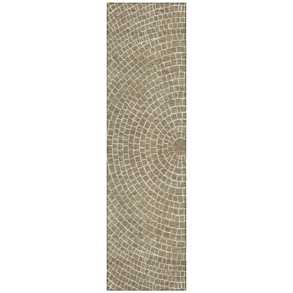 Machine Washable Indoor/Outdoor Chantille ACN2455 Brown 2'3" x 7'6" Runner Rug. Picture 1