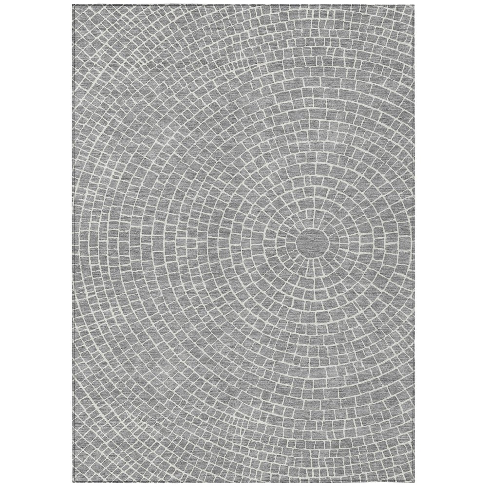 Machine Washable Indoor/Outdoor Chantille ACN2455 Gray 2'6" x 3'10" Rug. Picture 1