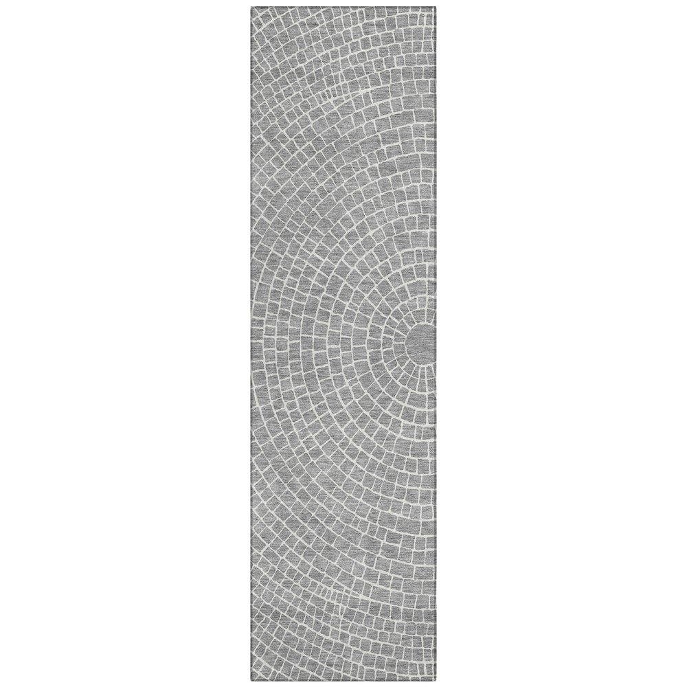 Machine Washable Indoor/Outdoor Chantille ACN2455 Gray 2'3" x 7'6" Runner Rug. Picture 1