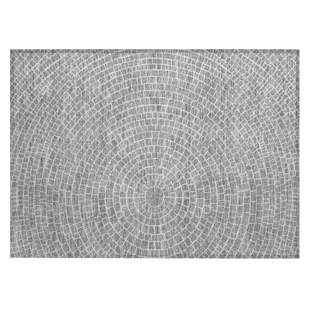 Machine Washable Indoor/Outdoor Chantille ACN2455 Gray 1'8" x 2'6" Rug. Picture 1