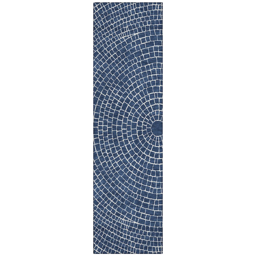 Machine Washable Indoor/Outdoor Chantille ACN2455 Blue 2'3" x 7'6" Runner Rug. Picture 1