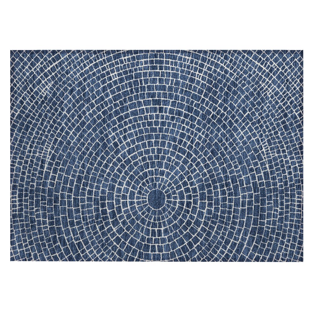 Machine Washable Indoor/Outdoor Chantille ACN2455 Blue 1'8" x 2'6" Rug. Picture 1