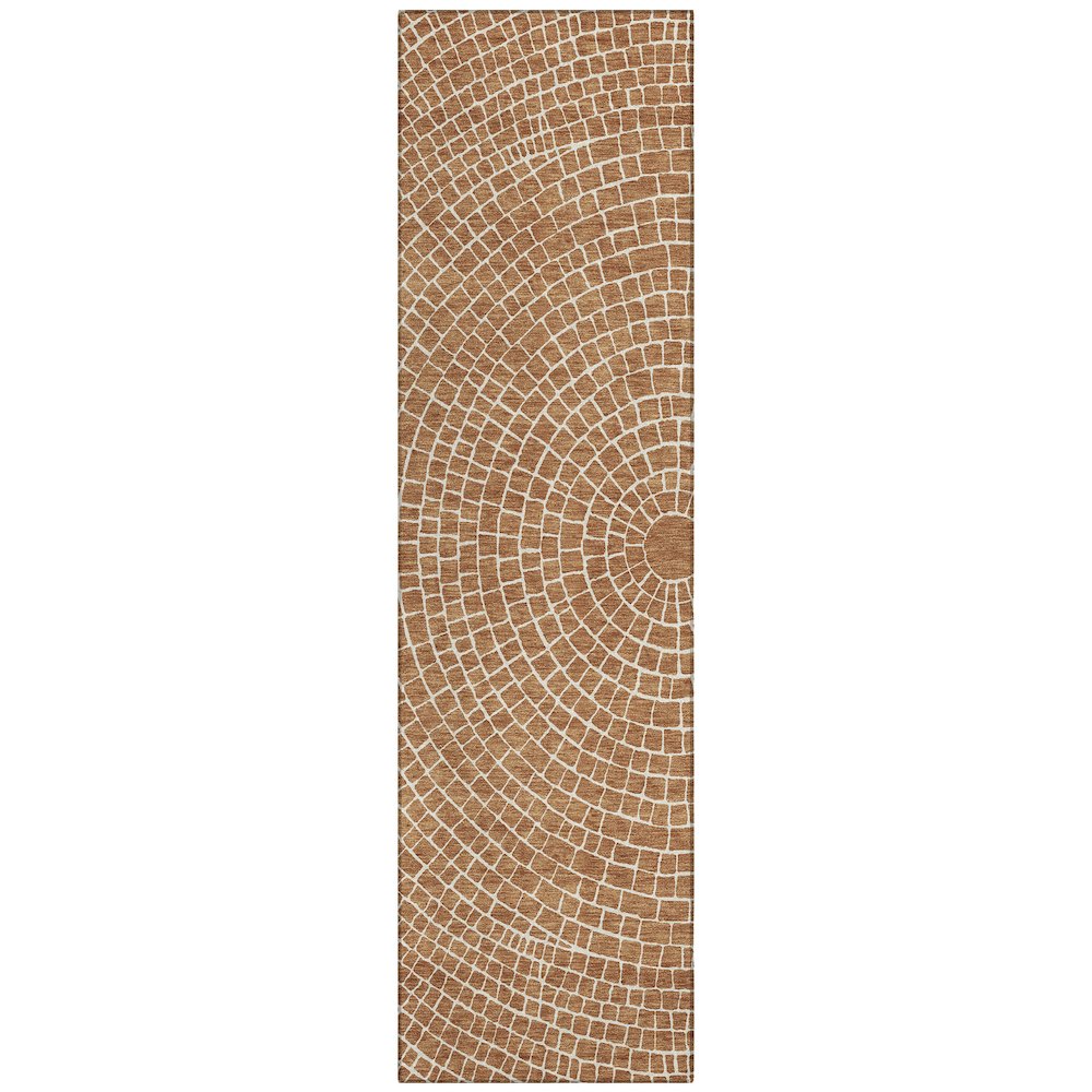 Machine Washable Indoor/Outdoor Chantille ACN2455 Orange 2'3" x 7'6" Runner Rug. Picture 1