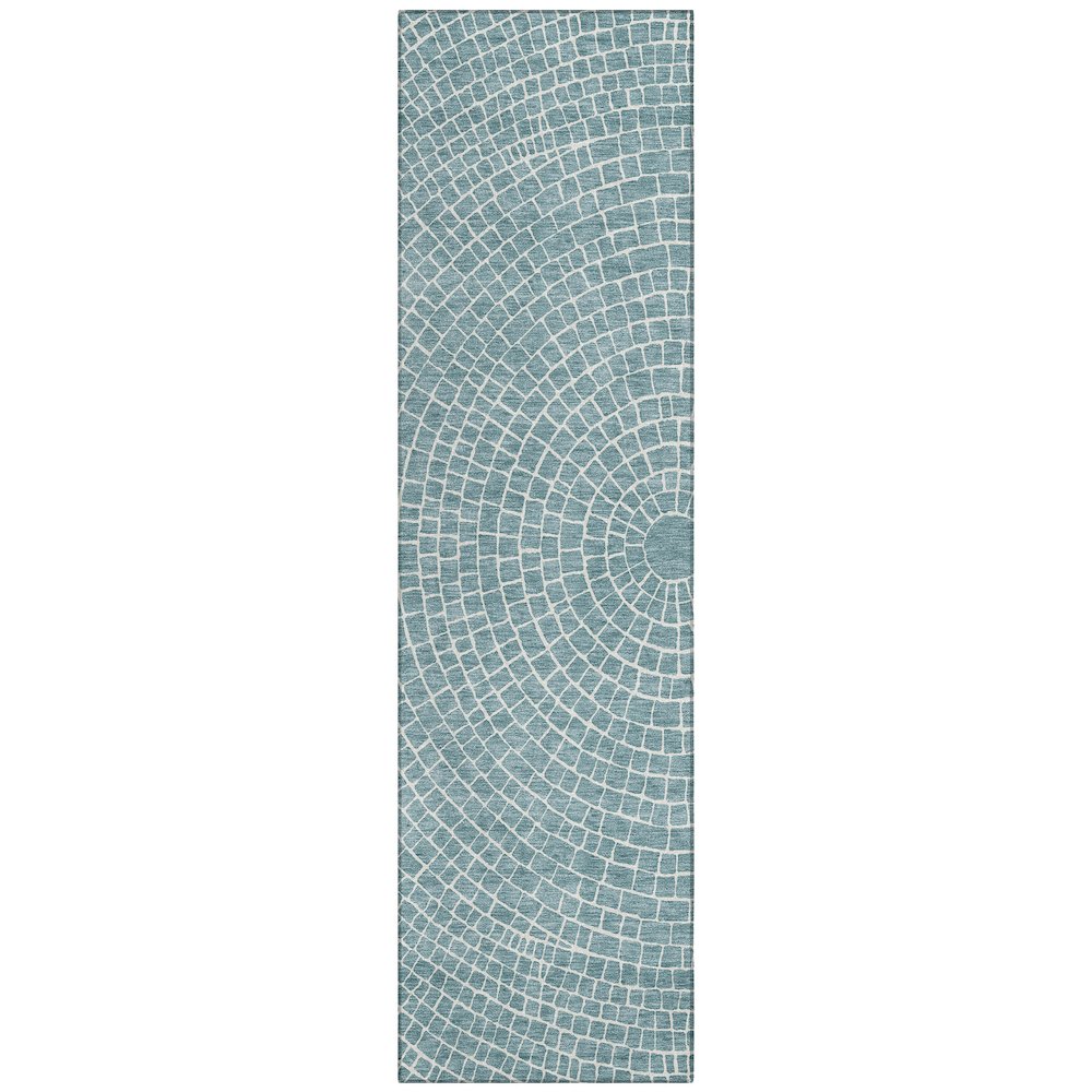 Machine Washable Indoor/Outdoor Chantille ACN2455 Teal 2'3" x 7'6" Runner Rug. Picture 1