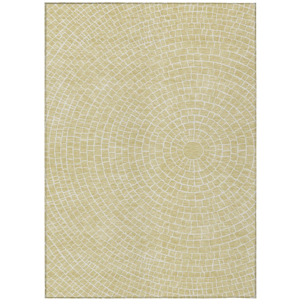 Machine Washable Indoor/Outdoor Chantille ACN2455 Gold 2'6" x 3'10" Rug. Picture 1
