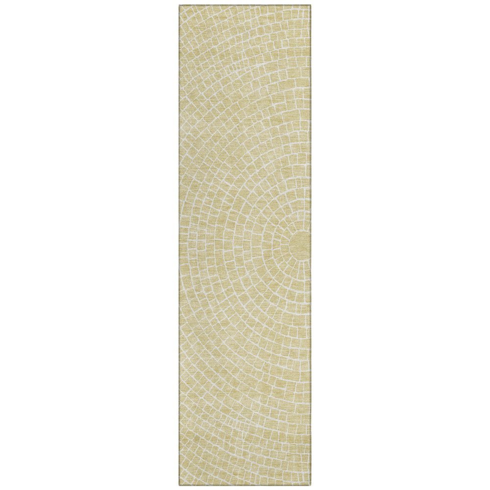 Machine Washable Indoor/Outdoor Chantille ACN2455 Gold 2'3" x 7'6" Runner Rug. Picture 1