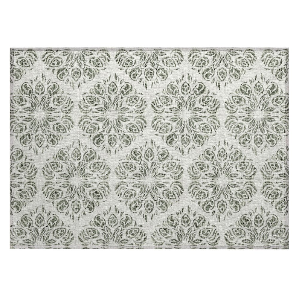 Machine Washable Indoor/Outdoor Chantille ACN2456 Green 1'8" x 2'6" Rug. Picture 1