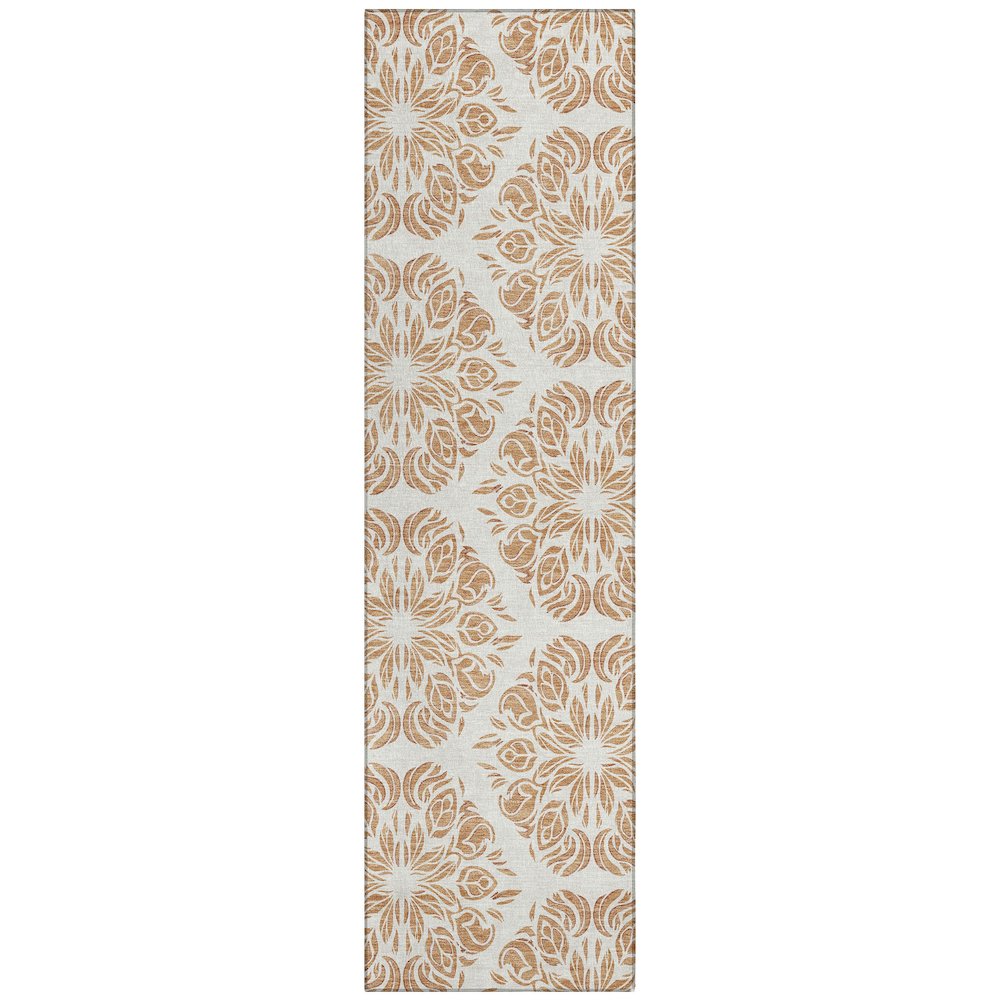 Machine Washable Indoor/Outdoor Chantille ACN2456 Orange 2'3" x 7'6" Runner Rug. Picture 1