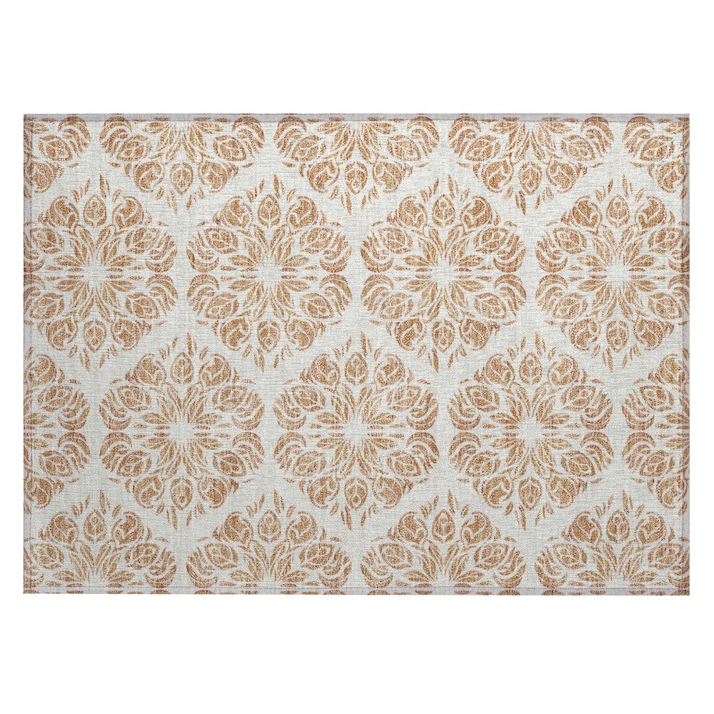 Machine Washable Indoor/Outdoor Chantille ACN2456 Orange 1'8" x 2'6" Rug. Picture 1