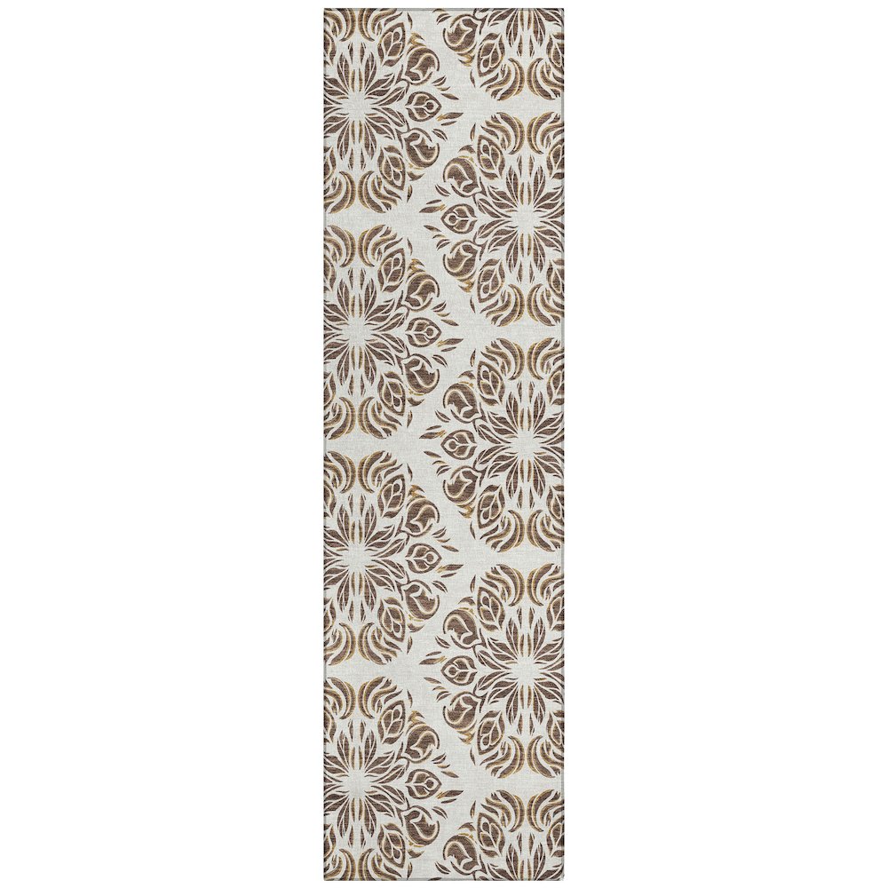 Machine Washable Indoor/Outdoor Chantille ACN2456 Brown 2'3" x 7'6" Runner Rug. Picture 1