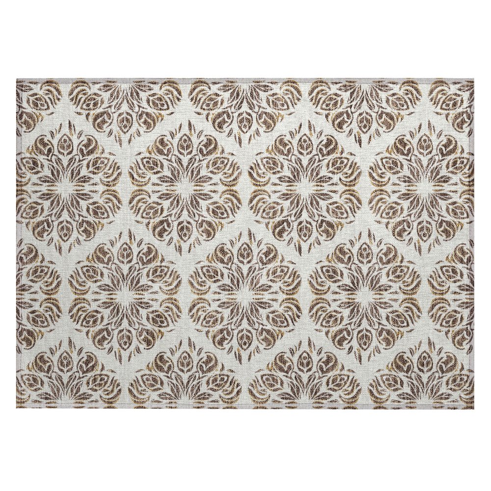 Machine Washable Indoor/Outdoor Chantille ACN2456 Brown 1'8" x 2'6" Rug. Picture 1