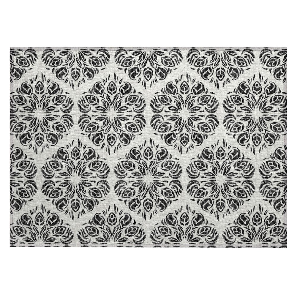 Machine Washable Indoor/Outdoor Chantille ACN2456 Ivory 1'8" x 2'6" Rug. Picture 1