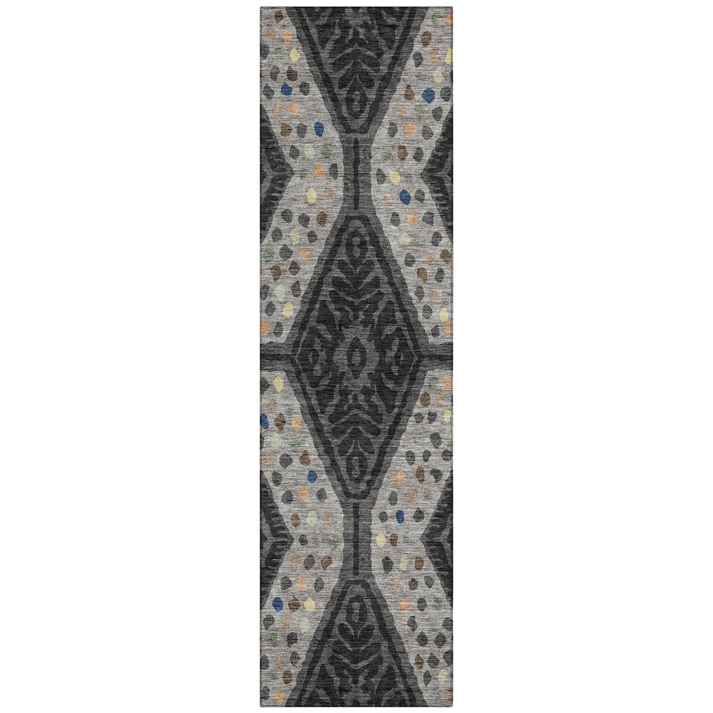Machine Washable Indoor/Outdoor Chantille ACN2457 Gray 2'3" x 7'6" Runner Rug. Picture 1