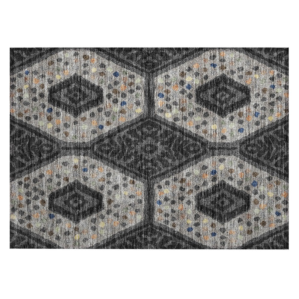 Machine Washable Indoor/Outdoor Chantille ACN2457 Gray 1'8" x 2'6" Rug. Picture 1