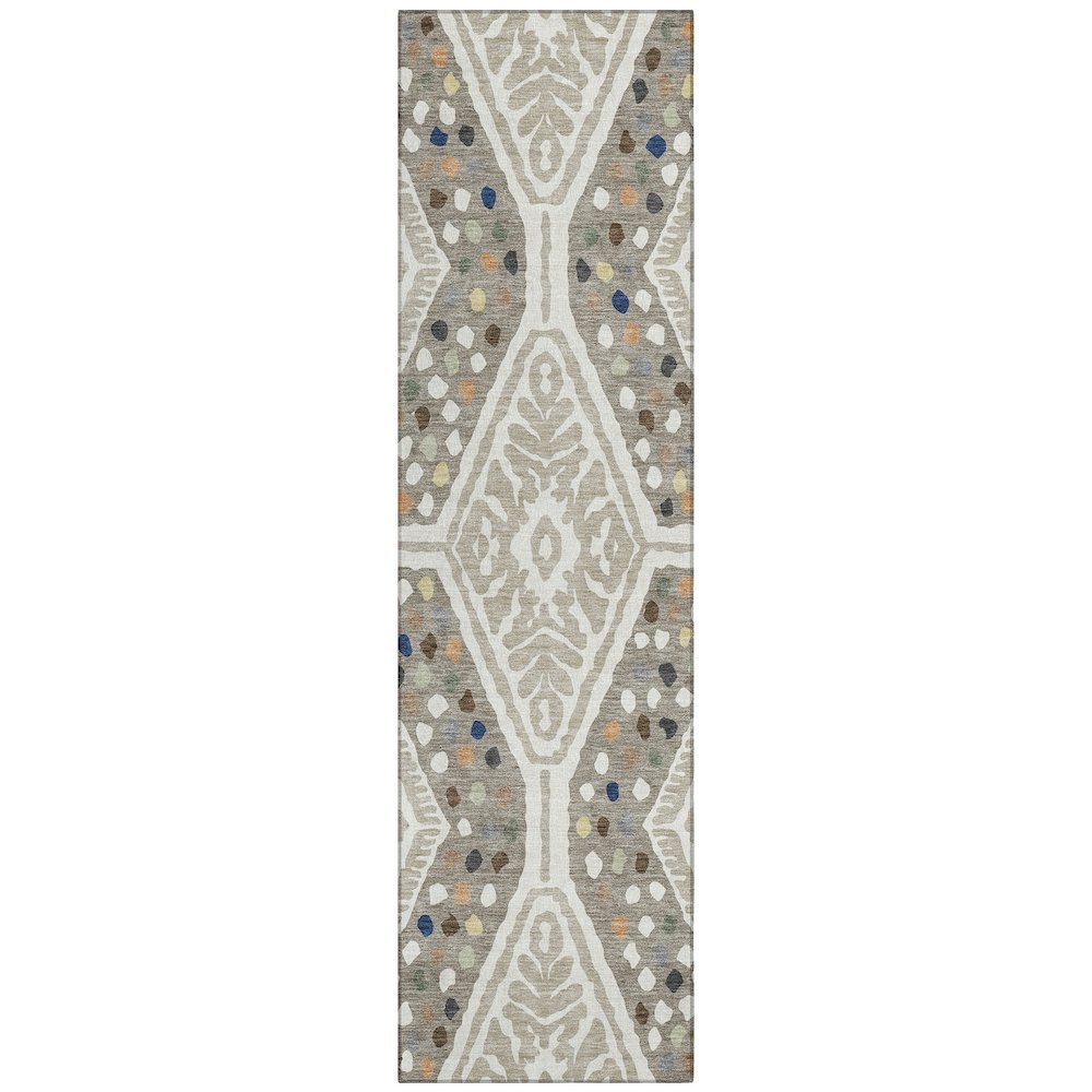 Machine Washable Indoor/Outdoor Chantille ACN2457 Ivory 2'3" x 7'6" Runner Rug. Picture 1