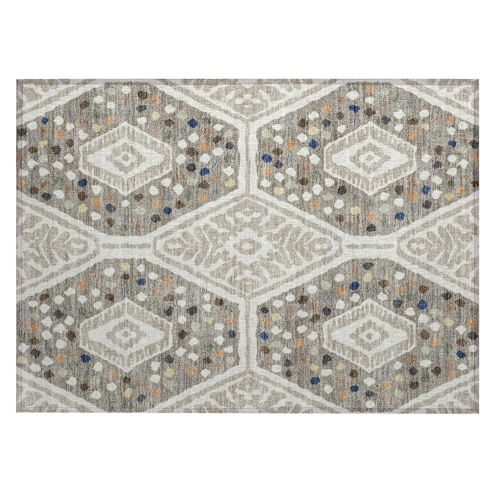 Machine Washable Indoor/Outdoor Chantille ACN2457 Ivory 1'8" x 2'6" Rug. Picture 1