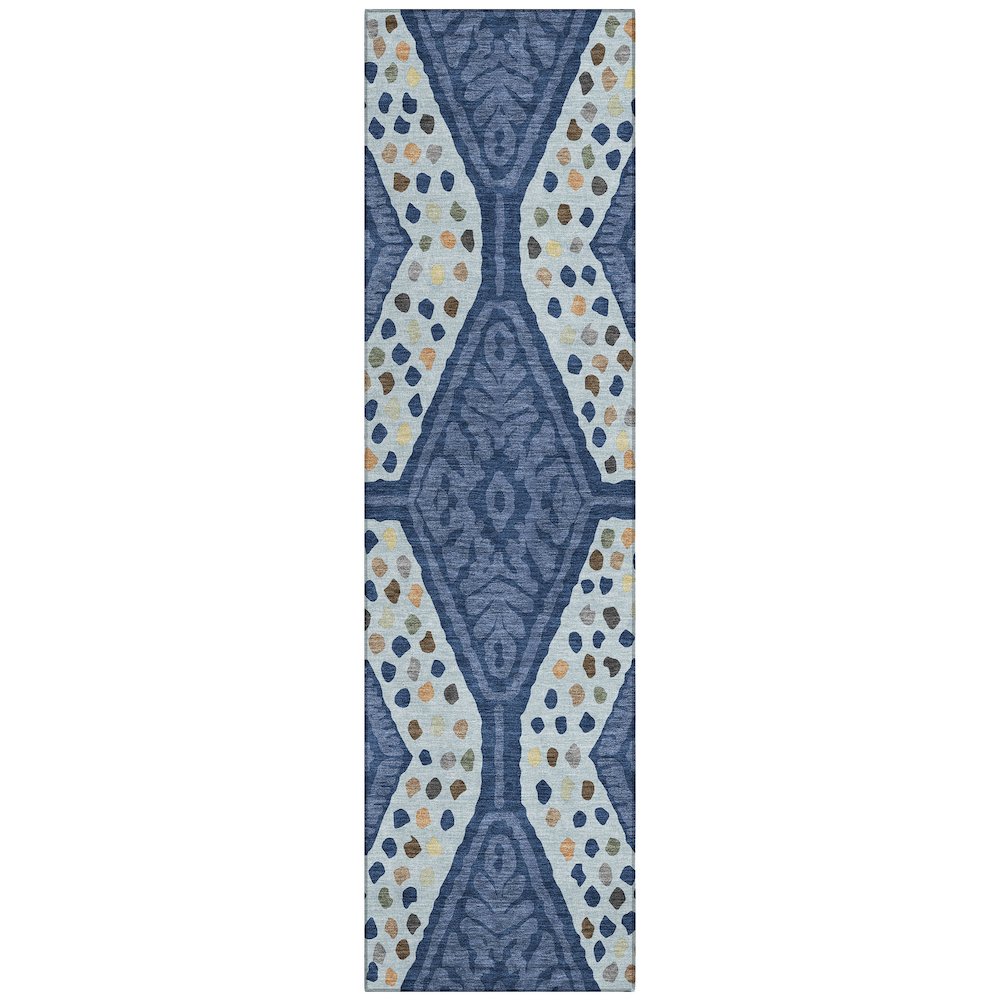 Machine Washable Indoor/Outdoor Chantille ACN2457 Blue 2'3" x 7'6" Runner Rug. Picture 1
