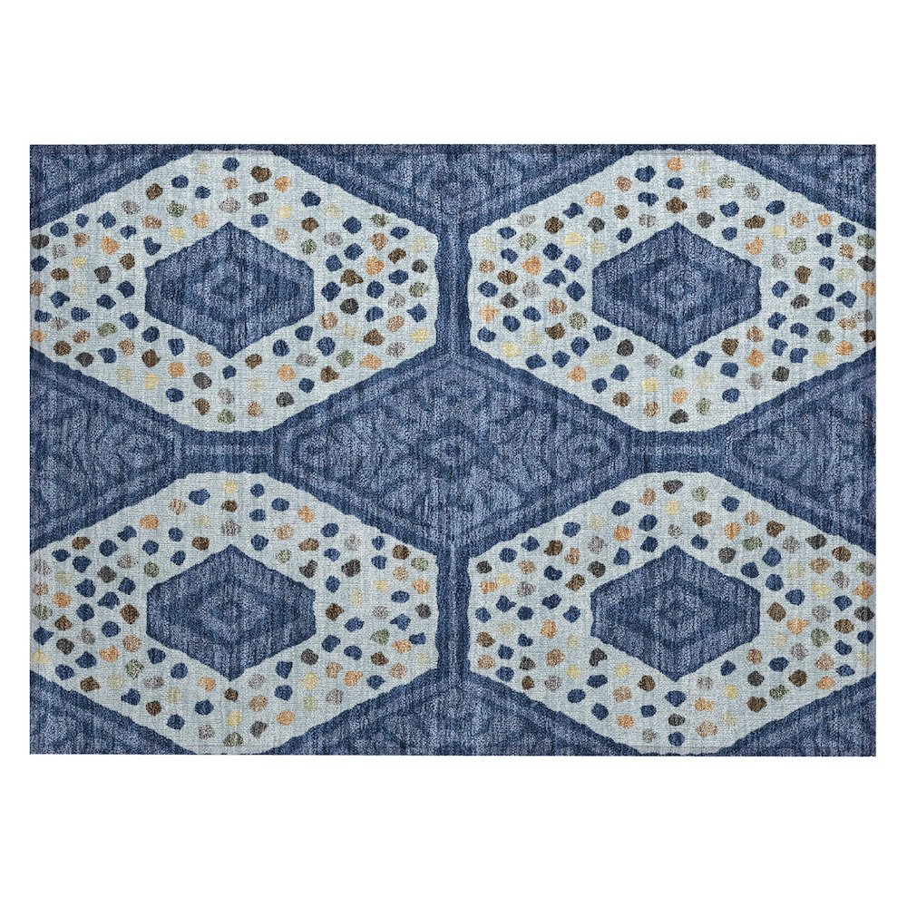 Machine Washable Indoor/Outdoor Chantille ACN2457 Blue 1'8" x 2'6" Rug. Picture 1