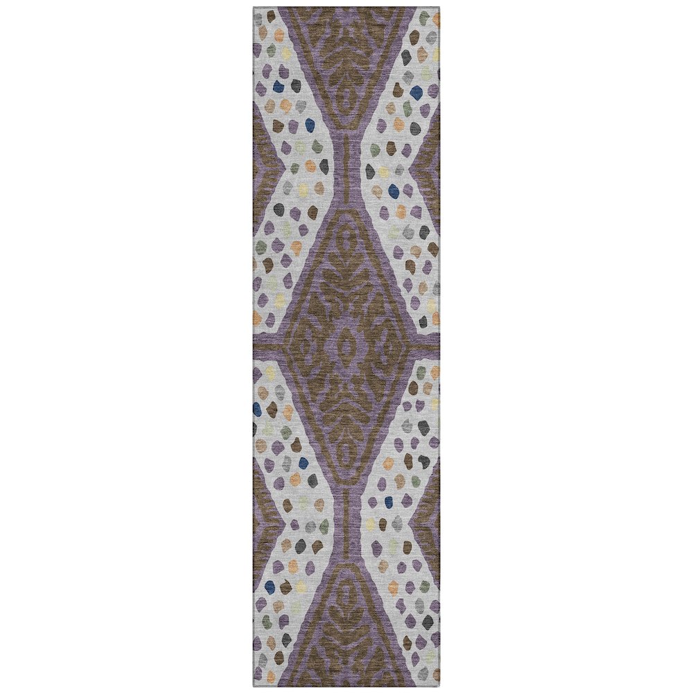 Machine Washable Indoor/Outdoor Chantille ACN2457 Purple 2'3" x 7'6" Runner Rug. Picture 1