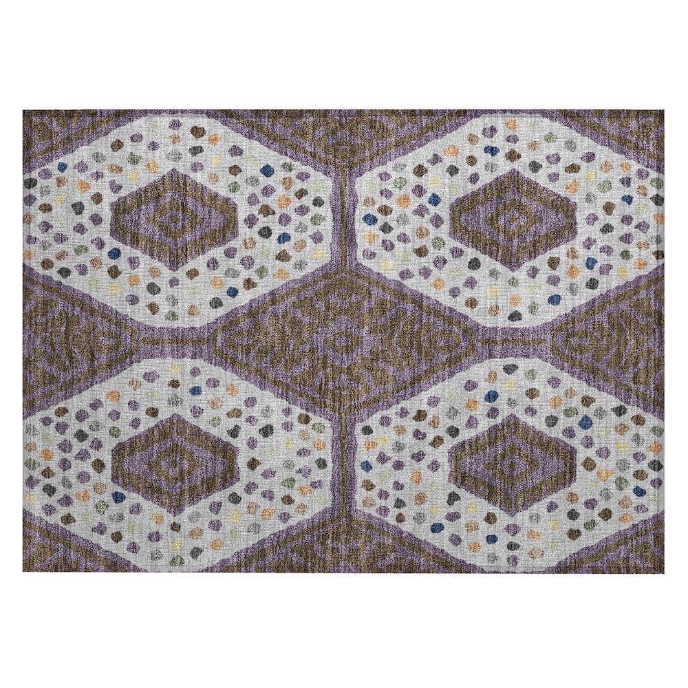 Machine Washable Indoor/Outdoor Chantille ACN2457 Purple 1'8" x 2'6" Rug. Picture 1