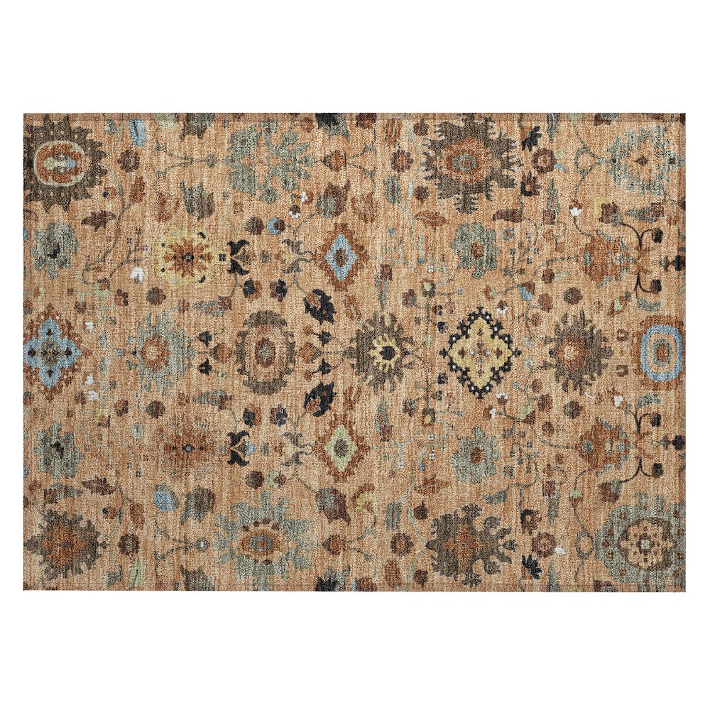 Machine Washable Indoor/Outdoor Chantille ACN2458 Orange 1'8" x 2'6" Rug. Picture 1