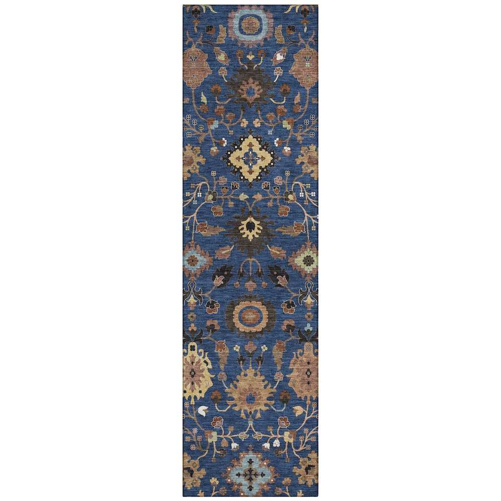 Machine Washable Indoor/Outdoor Chantille ACN2458 Blue 2'3" x 7'6" Runner Rug. Picture 1