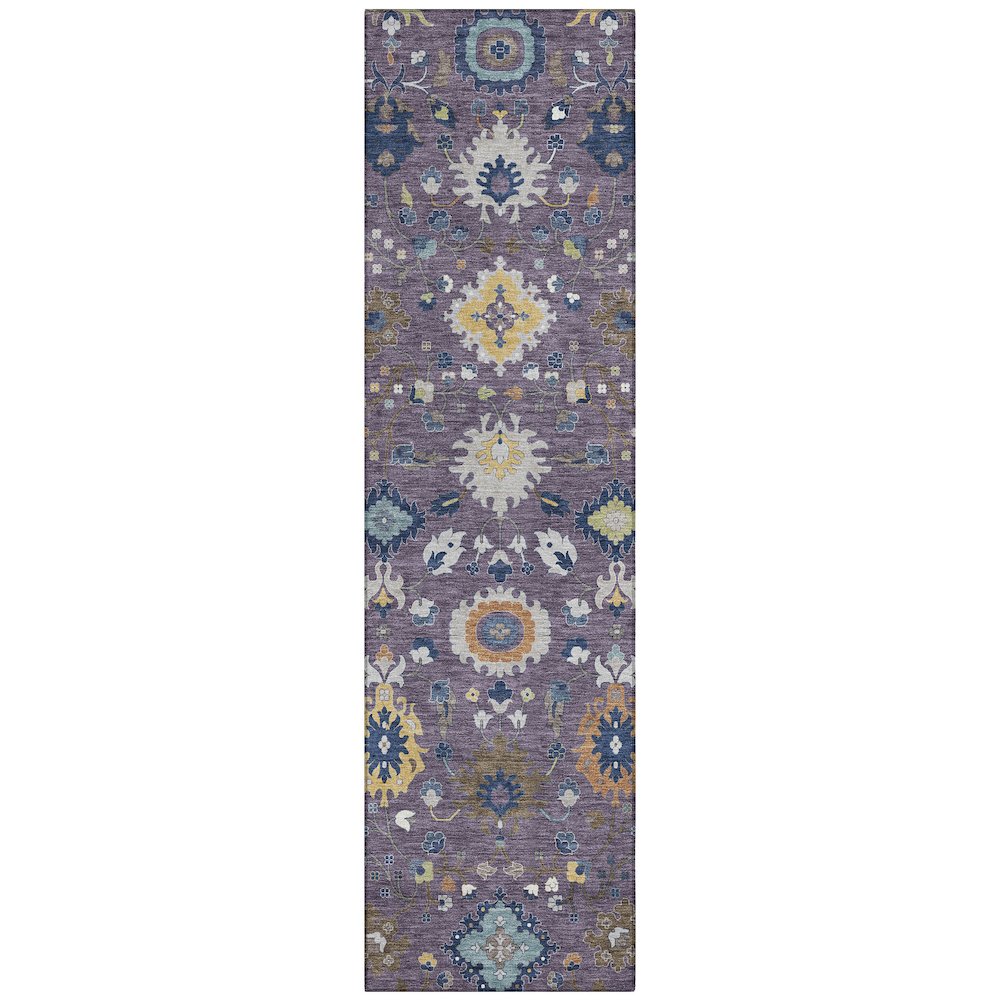 Machine Washable Indoor/Outdoor Chantille ACN2458 Purple 2'3" x 7'6" Runner Rug. Picture 1