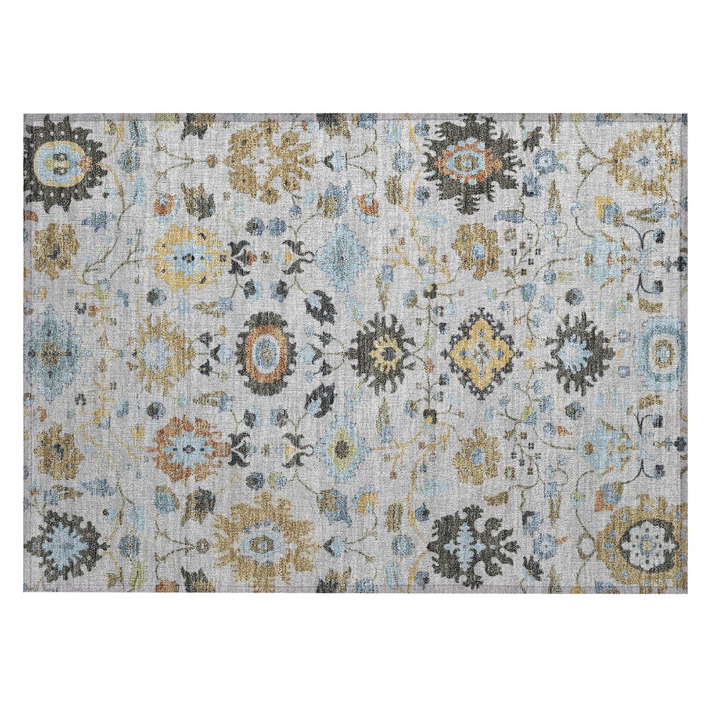 Machine Washable Indoor/Outdoor Chantille ACN2458 Gray 1'8" x 2'6" Rug. Picture 1