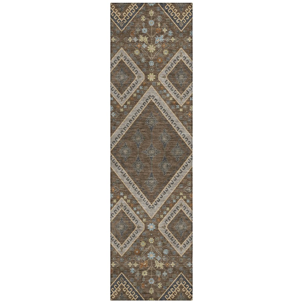 Machine Washable Indoor/Outdoor Chantille ACN2459 Brown 2'3" x 7'6" Runner Rug. Picture 1