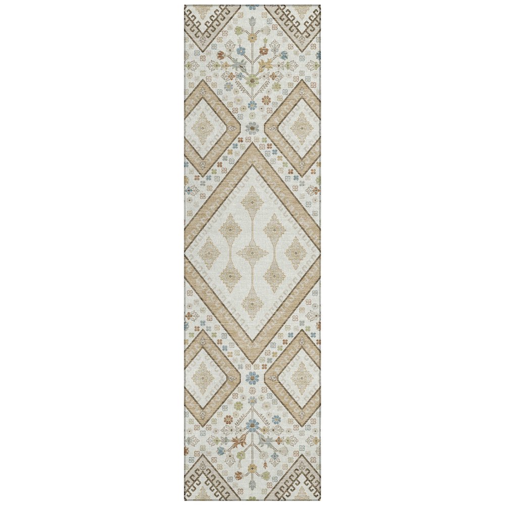 Machine Washable Indoor/Outdoor Chantille ACN2459 Ivory 2'3" x 7'6" Runner Rug. Picture 1