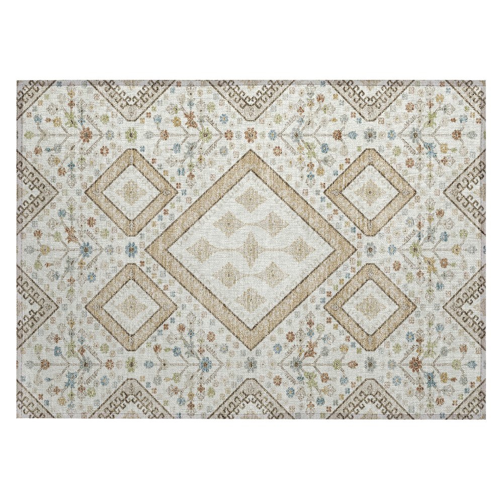 Machine Washable Indoor/Outdoor Chantille ACN2459 Ivory 1'8" x 2'6" Rug. Picture 1