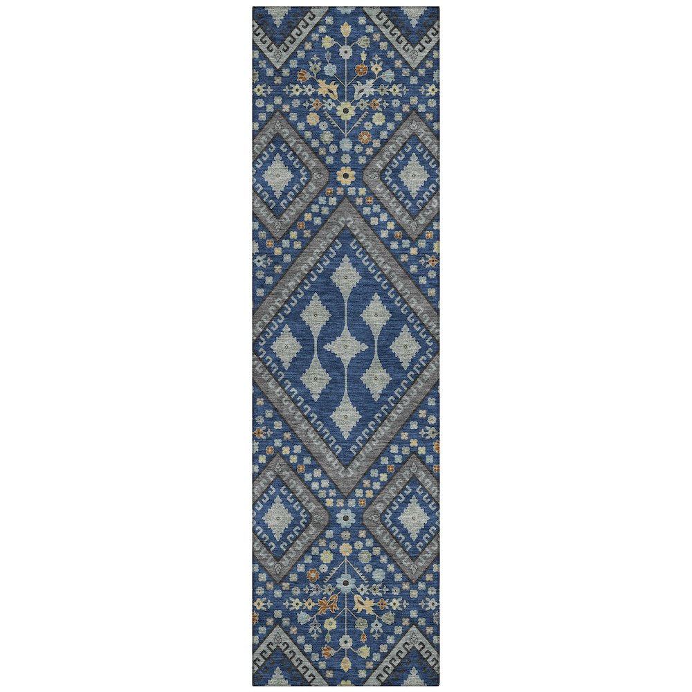 Machine Washable Indoor/Outdoor Chantille ACN2459 Blue 2'3" x 7'6" Runner Rug. Picture 1