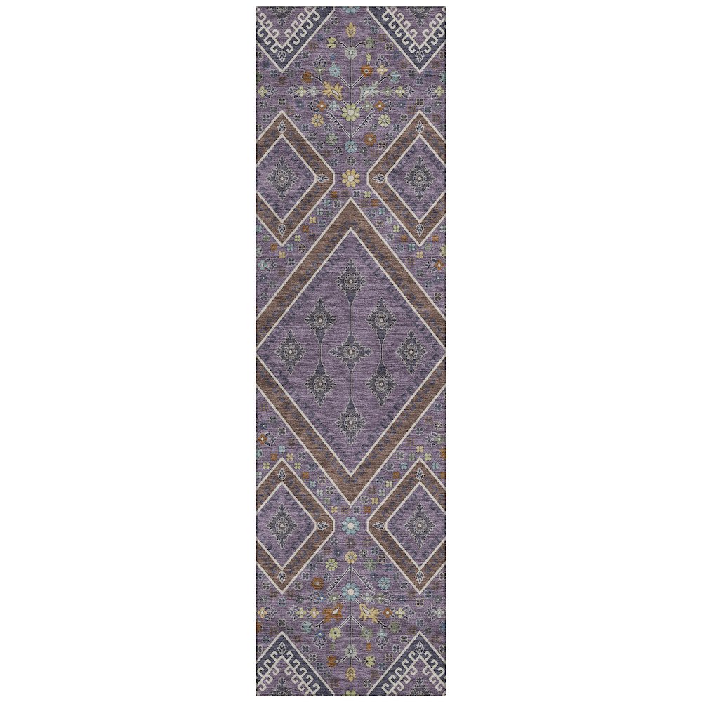 Machine Washable Indoor/Outdoor Chantille ACN2459 Purple 2'3" x 7'6" Runner Rug. Picture 1