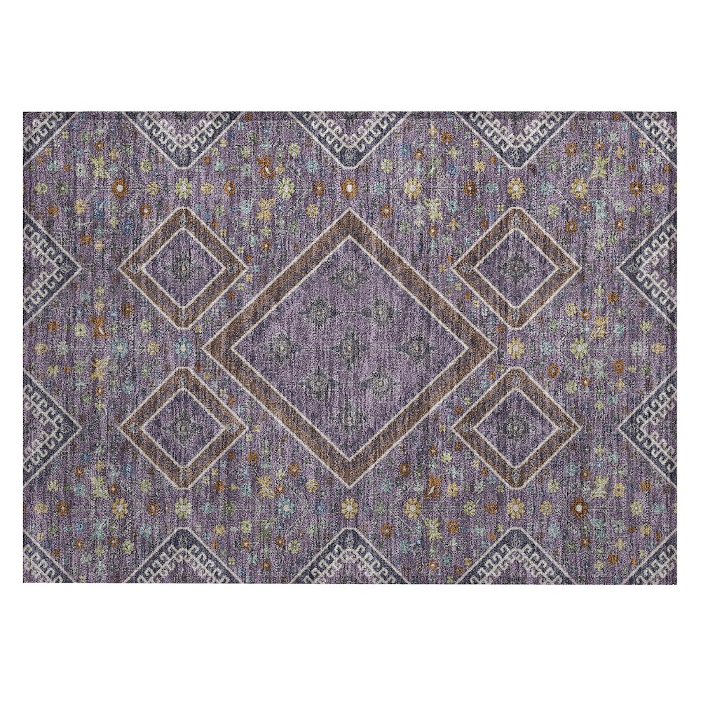 Machine Washable Indoor/Outdoor Chantille ACN2459 Purple 1'8" x 2'6" Rug. Picture 1