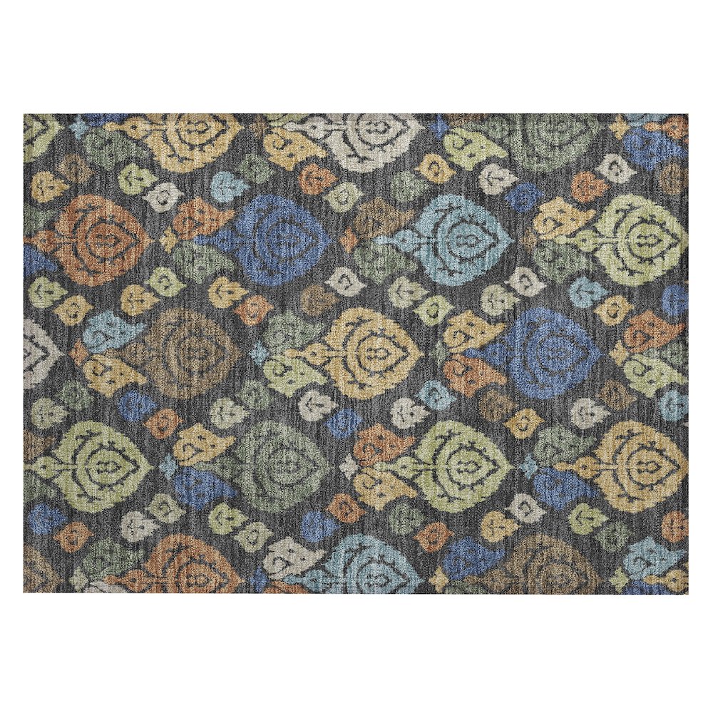 Machine Washable Indoor/Outdoor Chantille ACN2460 Gray 1'8" x 2'6" Rug. Picture 1